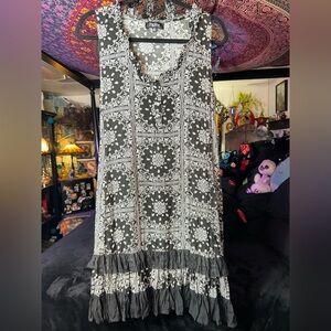 Papillon Black and White Patterned Dress Size XS